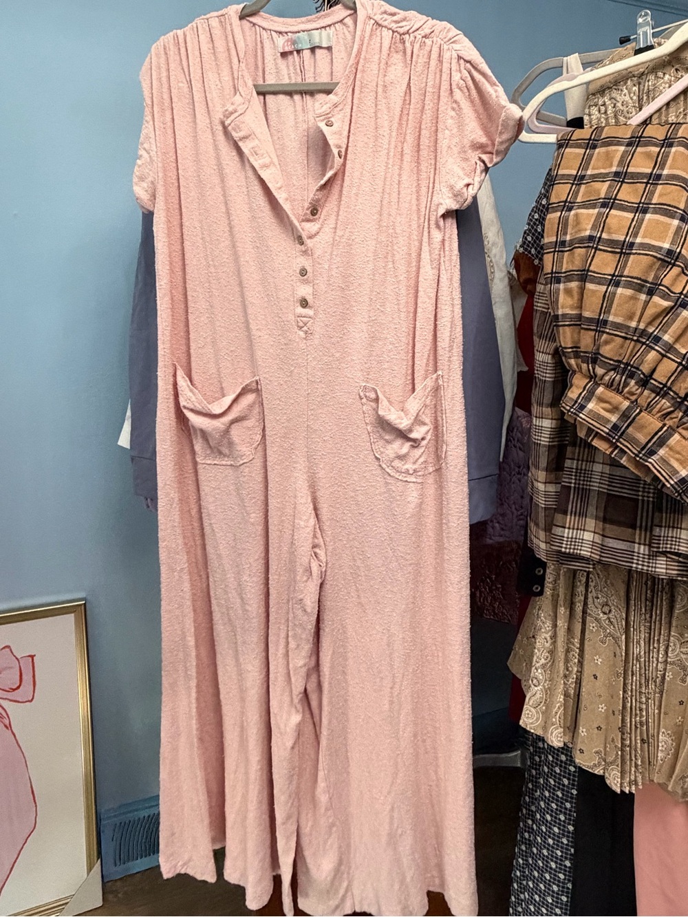 FP BEACH Pink Relaxed Short-Sleeve Jumpsuit jumper